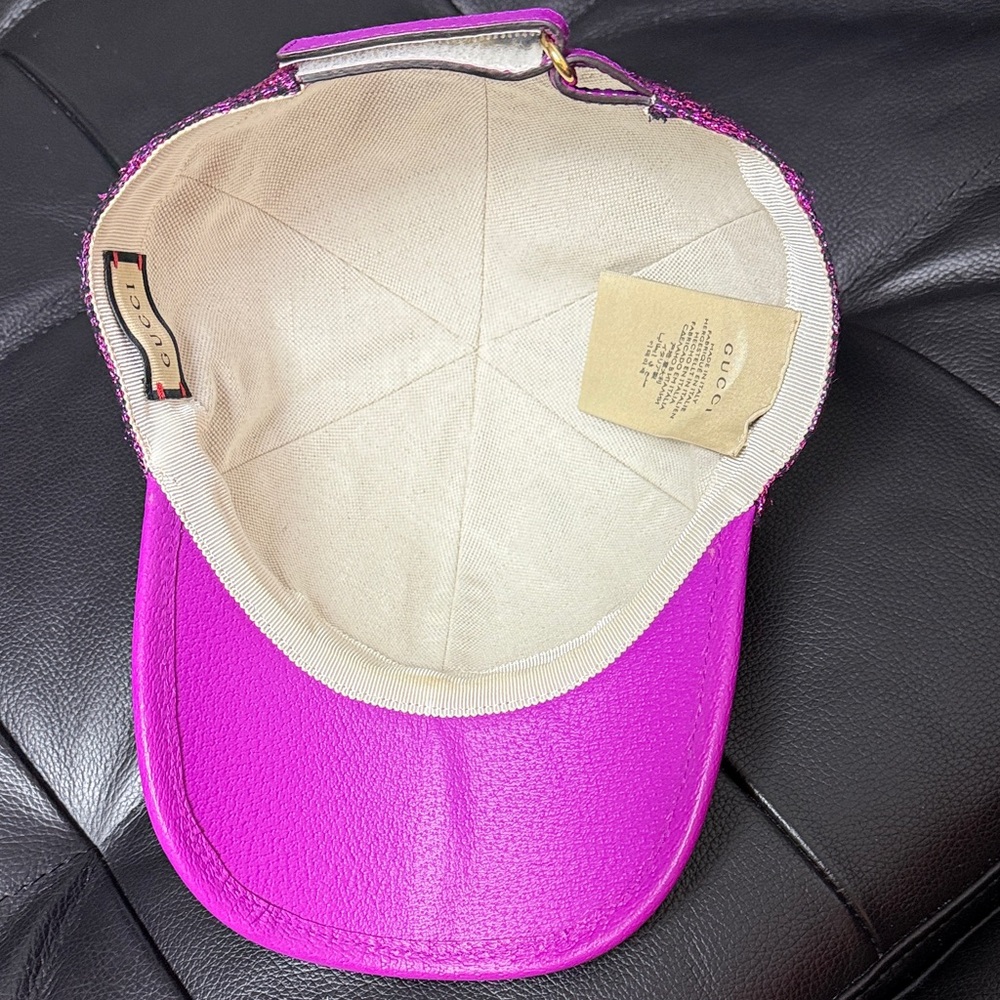 Gucci GG Metallic Pink Baseball Cap - Picture 7 of 11